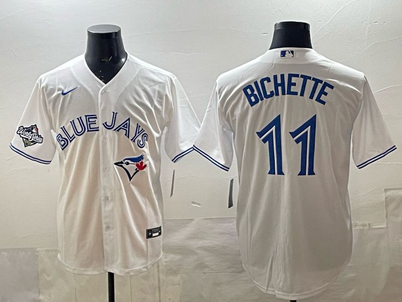 Men 2025 Toronto Blue Jays #11 Bichette White Game Nike MLB Jersey style 02